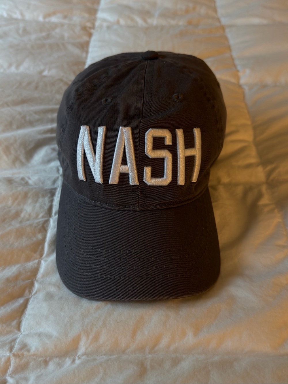 NASH Embroidered Baseball Cap - Faded Black/Charcoal